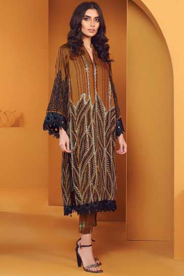 AlKaram Fw-251-20 Brown Winter Collection 2020